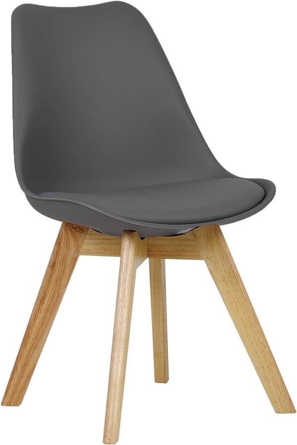Rootz Spisestuestol - Køkkenstol - Imiteret læderstol - Ergonomisk design - 82cm x 48cm x 40,5cm. Robust stol - gulvsikker - Sæt med 4