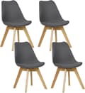 Miniatyrbillede 1 af 8: Rootz Spisestuestol - Køkkenstol - Imiteret læderstol - Ergonomisk design - 82cm x 48cm x 40,5cm. Robust stol - gulvsikker - Sæt med 4