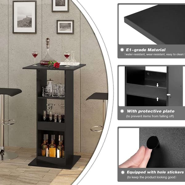 Rootz Barbord med hyllor - Matbord - Förvaringsskåp - Platssparande - Massivt trä Material - 60cm x 60cm x 112cm - Ljus Ek + Vit