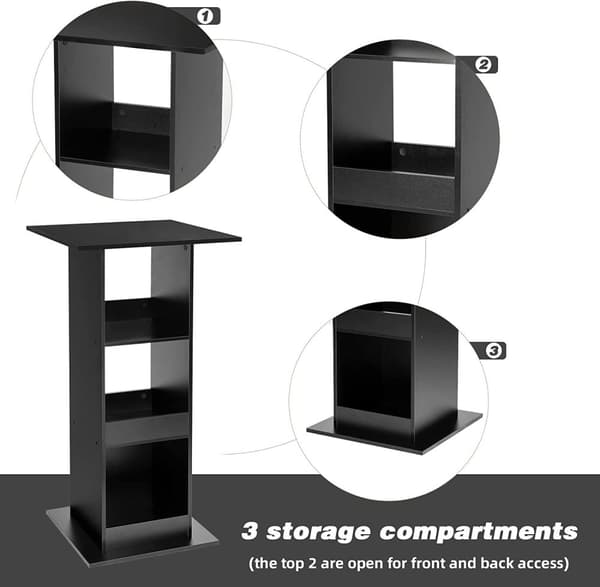 Rootz Barbord med hyllor - Matbord - Förvaringsskåp - Platssparande - Massivt trä Material - 60cm x 60cm x 112cm - Ljus Ek + Vit