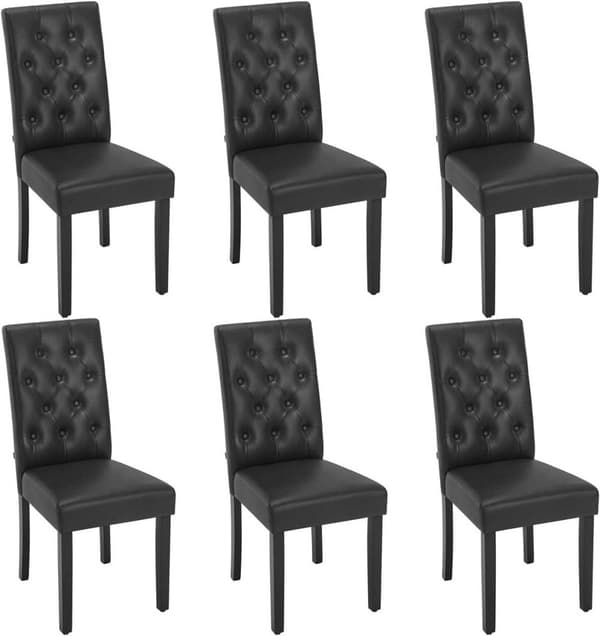 Rootz-ruokailutuoli - Keittiötuoli - Korkea selkätuoli - Keinonahka - 44 cm x 99 cm x 59 cm - Massiivipuurunko - Ergonominen muotoilu