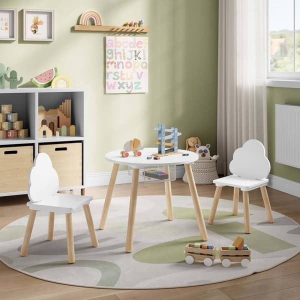 Rootz Montessori barnbord och stolar - Småbarnsmöbler - Molnryggstöd - Dold förvaring - Säker och hållbar - 52cm x 43,5cm x 52cm