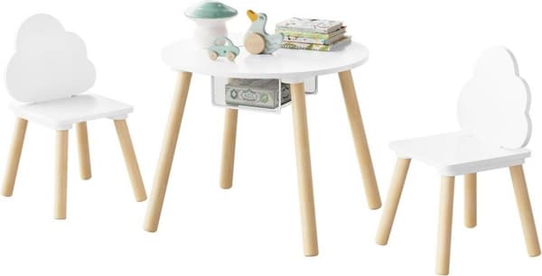 Rootz Montessori barnbord och stolar - Småbarnsmöbler - Molnryggstöd - Dold förvaring - Säker och hållbar - 52cm x 43,5cm x 52cm