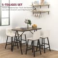 Miniatyrbillede 4 af 10: Rootz 5-delt barbordssæt - Spisebordssæt - Bord og stole i bordhøjde - Industriel stil - Kompakt design - Beige - 120 cm x 60 cm x 91 cm