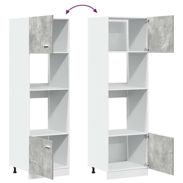 Mikroaaltokaappi Betoni Harmaa 60x57x207 cm Levy