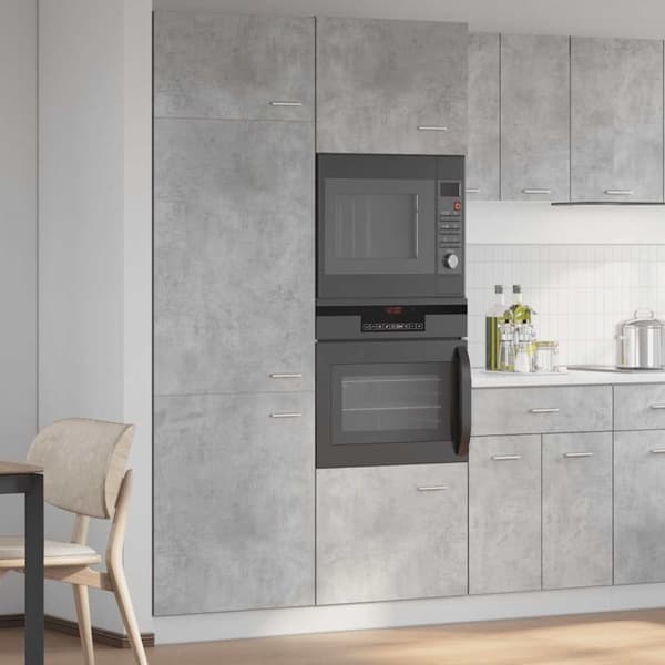 indbygningsskab til køl 60x57x207 cm konstrueret træ betongrå