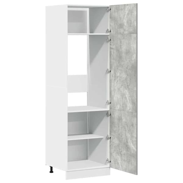 indbygningsskab til køl 60x57x207 cm konstrueret træ betongrå