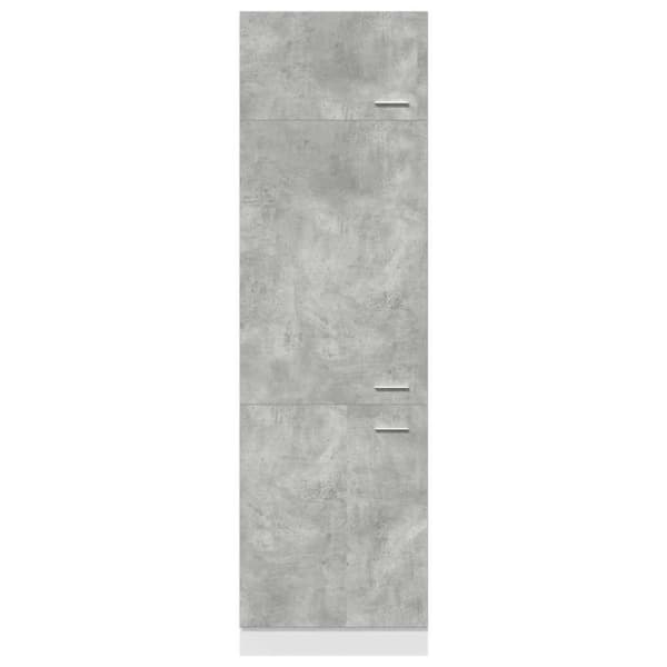 indbygningsskab til køl 60x57x207 cm konstrueret træ betongrå
