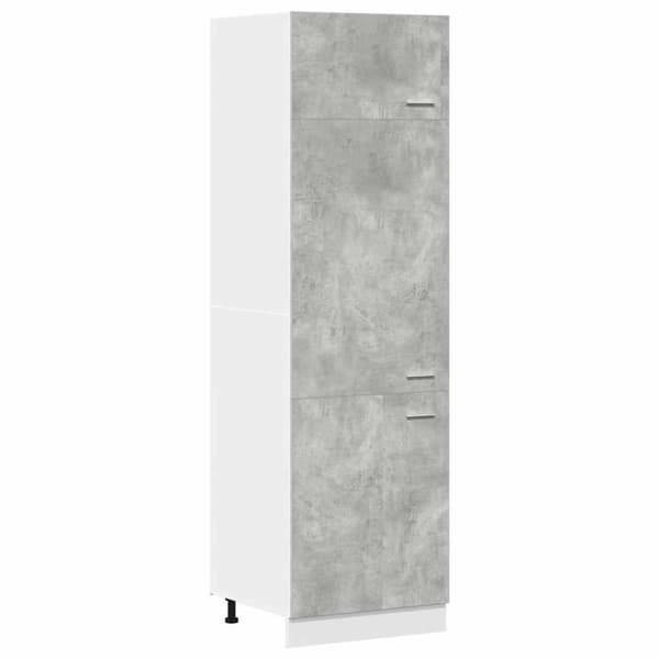 indbygningsskab til køl 60x57x207 cm konstrueret træ betongrå