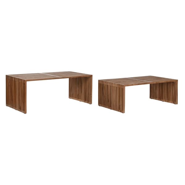 Set of 2 tables Home ESPRIT Luonnollinen tiikki 116 x 60 x 46 cm