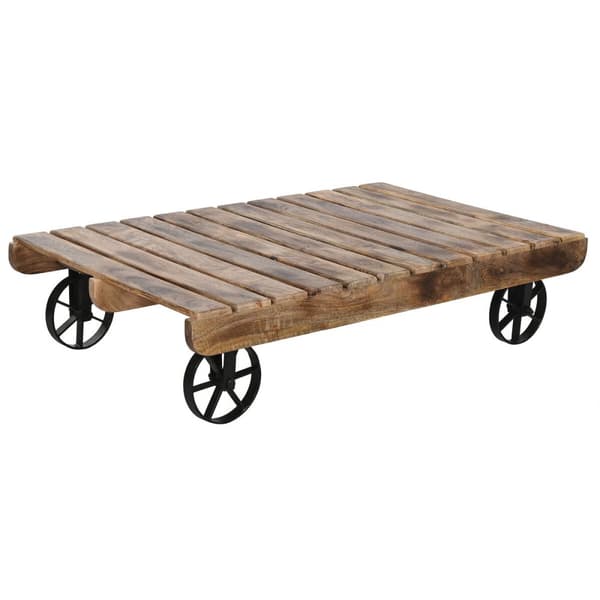Sofabord Home ESPRIT Sort Natur Metal Mangotræ 130 x 80 x 32 cm