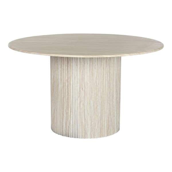 Ruokapöytä Home ESPRIT Beige Graniitti Puu MDF 130 x 130 x 75 cm