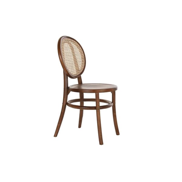 Tuoli DKD Home Decor Tummanruskea Rottinki Jalava 43 x 43 x 89 cm Ritilä