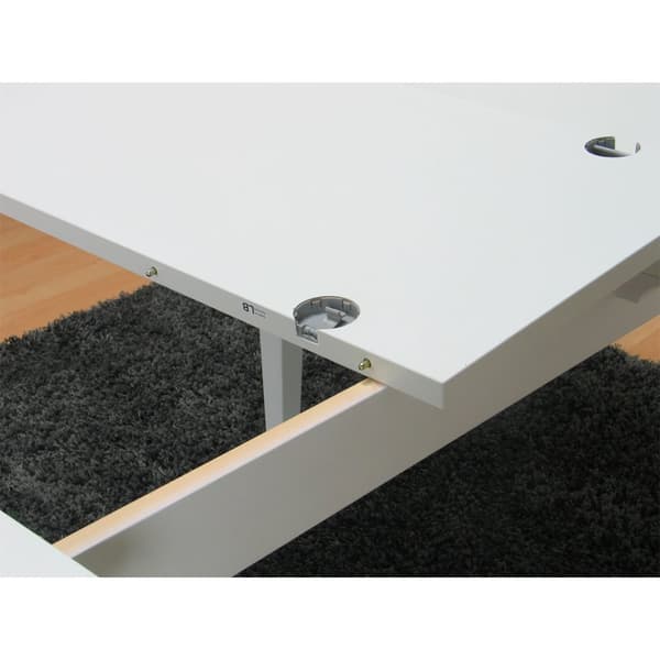 Venedig spisegruppe bord hvit 95x180/276 med 2 stk. tilleggsplater 6 stoler fløyel beige.