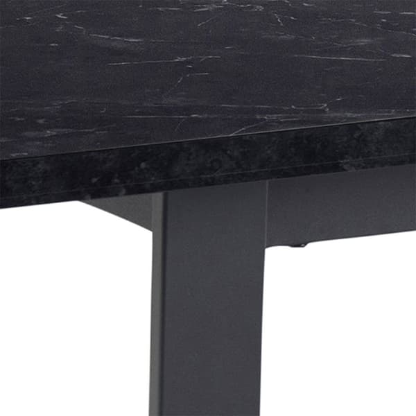 Tilst spisegruppe bord svart marmor print 90x160 4 stoler velour svart.