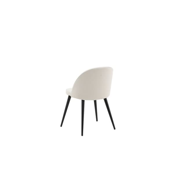 Venedig matgrupp matbord vit 95x180/276 med 2 st. tillägsskivor 6 stolar sammet beige.