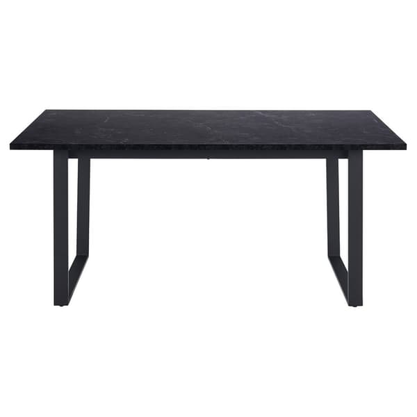 Tilst spisebordssæt bord marmor print sort 90x160 og 4 stole velour grå.