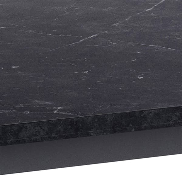 Tilst spisebordssæt bord marmor print sort 90x160 og 4 stole velour grå.