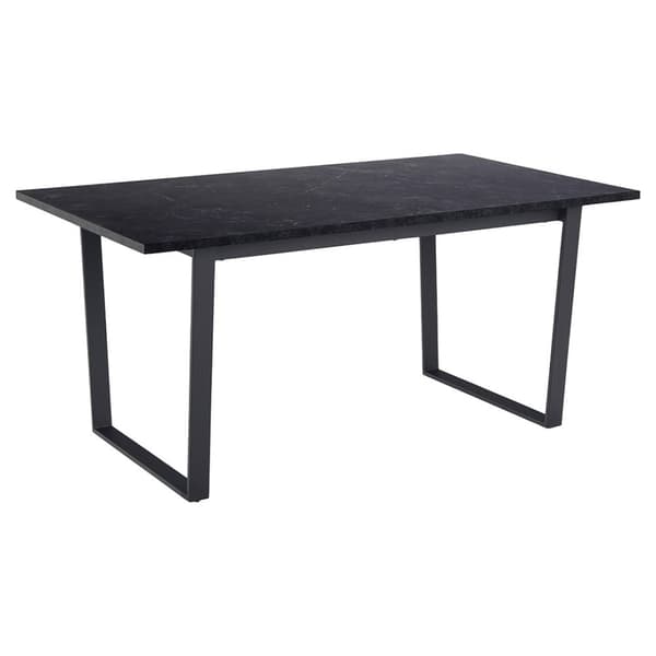 Tilst matgrupp matbord svart marmortryck 90x160 4 stolar velour grön.
