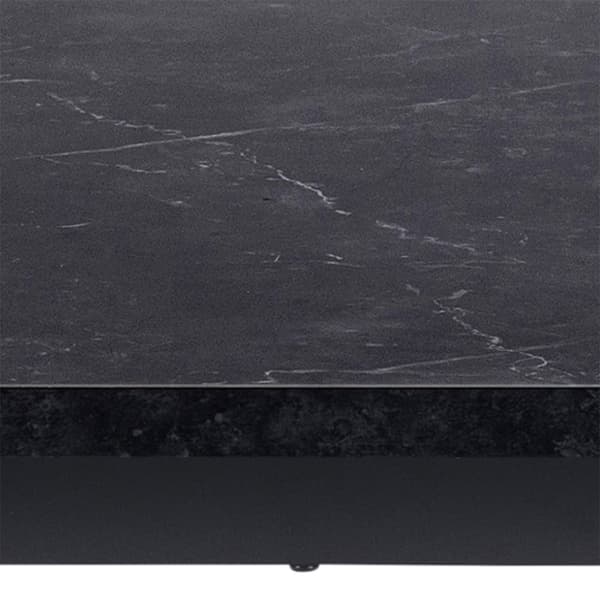 Tilst matgrupp matbord svart marmortryck 90x160 4 stolar velour beige.