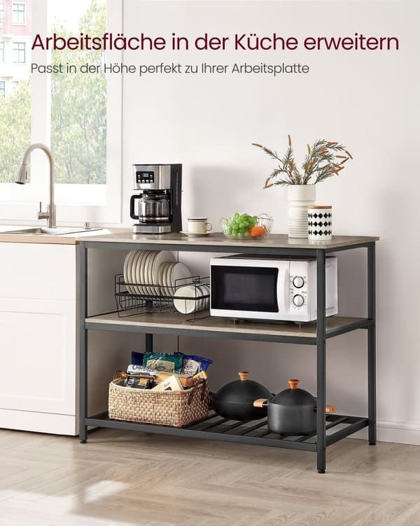 Rootz Industrial Keittiöhylly - Säilytysteline - Hyllyyksikkö - Lastulevy Teräs - 60cm x 120cm x 90cm - Greige Black - Kantavuus 30kg