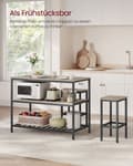 Pikkukuva 7 / 8: Rootz Industrial Keittiöhylly - Säilytysteline - Hyllyyksikkö - Lastulevy Teräs - 60cm x 120cm x 90cm - Greige Black - Kantavuus 30kg