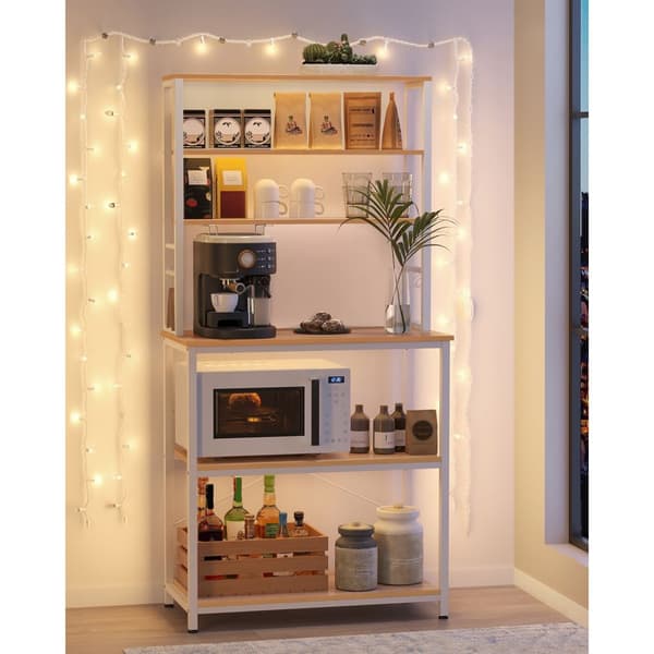 Rootz køkkenhylde med 6 hylder og 6 kroge - Pantry-stativ - Opbevaringsorganisator - Spånplader og stål - 40 cm x 80 cm x 167 cm