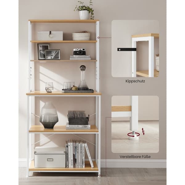 Rootz køkkenhylde med 6 hylder og 6 kroge - Pantry-stativ - Opbevaringsorganisator - Spånplader og stål - 40 cm x 80 cm x 167 cm