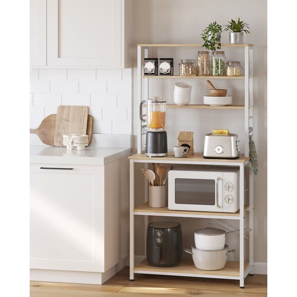 Rootz køkkenhylde med 6 hylder og 6 kroge - Pantry-stativ - Opbevaringsorganisator - Spånplader og stål - 40 cm x 80 cm x 167 cm