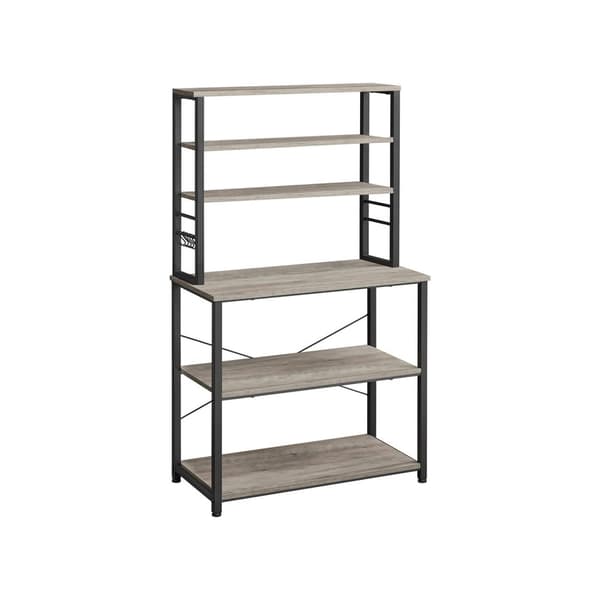 Rootz køkkenhylde 6-lags organisering - reol - opbevaringsstativ - spånplader og stål - 40 cm x 80 cm x 167 cm - 21 kg - Greige sort