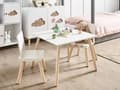 Miniatyrbilde 2 av 11: Barnesett Hvit Lyst Tre MDF Furu 2-seters Bord med stoler Stilfull Barnerom