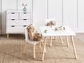 Miniatyrbild 5 av 11: Sitttgrupp Barn 2 Stolar och Bord Vit och Ljust Trä MDF Furu Snyggt Barnrum