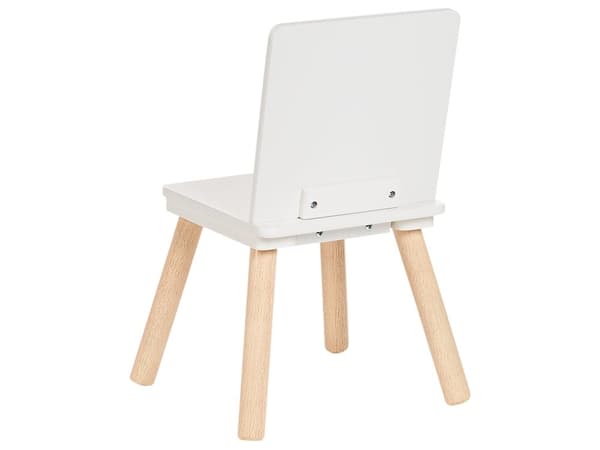 Sitttgrupp Barn 2 Stolar och Bord Vit och Ljust Trä MDF Furu Snyggt Barnrum