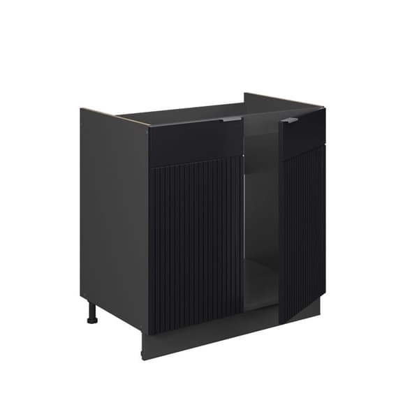 Fame-Line underdiskbänk, 80 cm, PT marmor, svart randig, antracit, Vicco