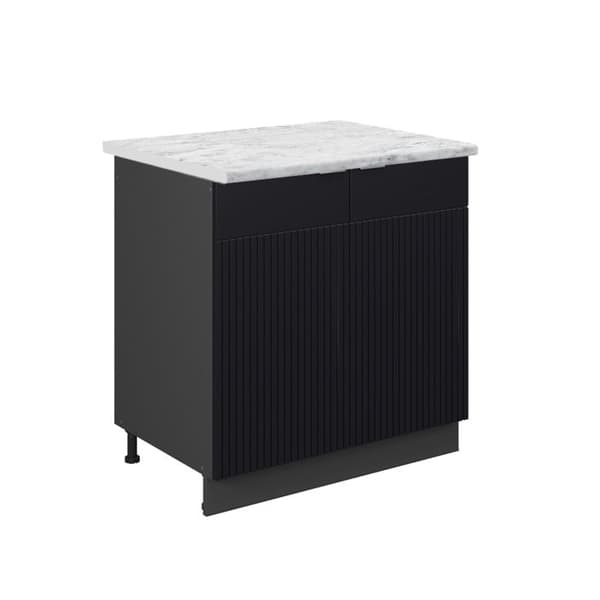 Fame-Line underdiskbänk, 80 cm, PT marmor, svart randig, antracit, Vicco