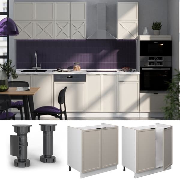 Fame-Line underdiskbänk, 80cm utan PT, GreyBeige, White, Vicco