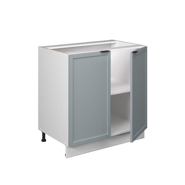 Fame-Line underdiskbänk, 80cm med hylla, PT Marble, Ljusblågrå, Vit, Vicco