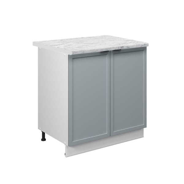 Fame-Line underdiskbänk, 80cm med hylla, PT Marble, Ljusblågrå, Vit, Vicco