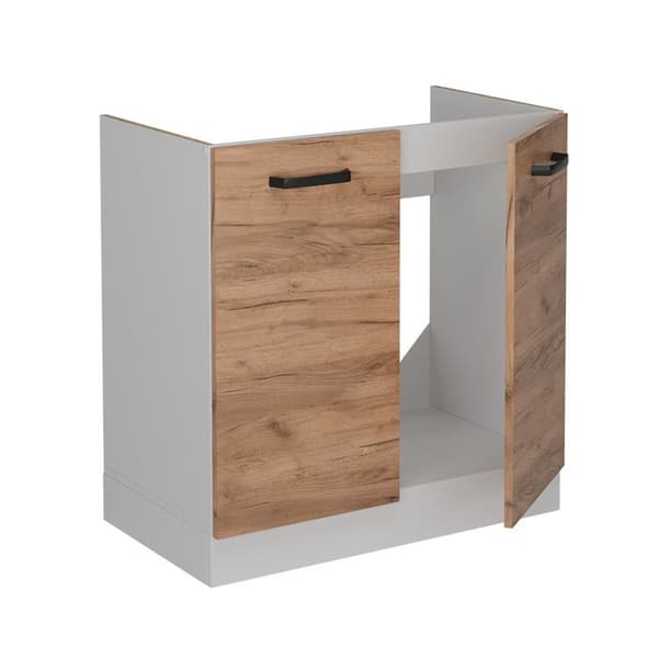 R-Line basenhet under diskbänk, 80cm PT antracit, gyllene ek, vit, Vicco