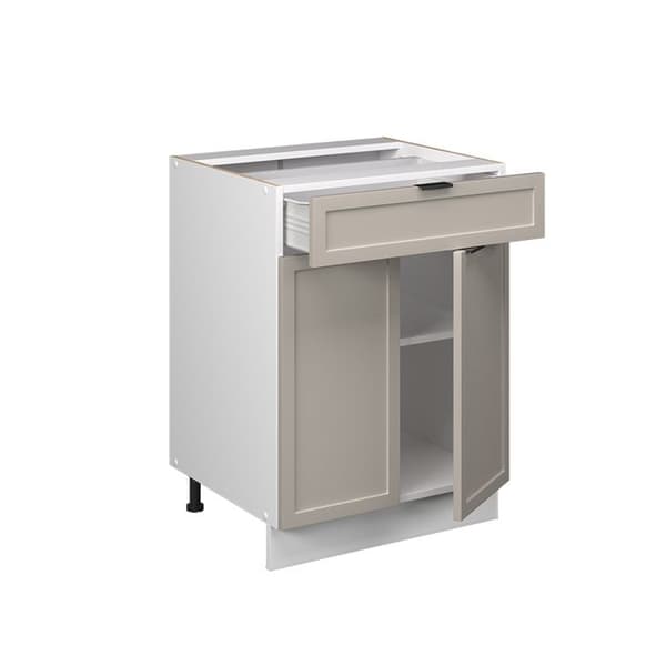 Fame-Line köksskåp, 60cm med låda, PT Oak, GreyBeige, White, Vicco