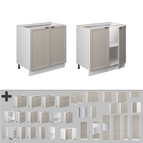 Fame-Line underdiskbänk, 80cm med hylla, PT Marble, GreyBeige, White, Vicco