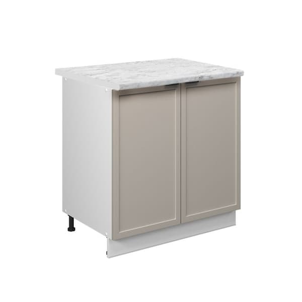 Fame-Line underdiskbänk, 80cm med hylla, PT Marble, GreyBeige, White, Vicco