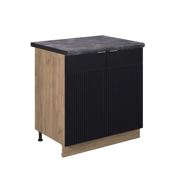 Fame-Line underdiskbänk, 80 cm, PT antracit, randig svart, gyllene ek, Vicco