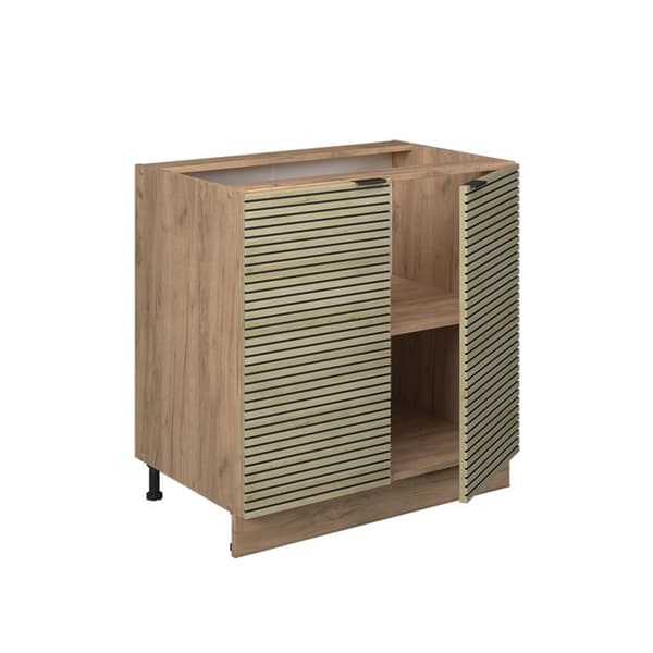 Fame-Line underdiskbänk, 80 cm med hylla, PT antracit, ekpanel, gyllene ek, Vicco