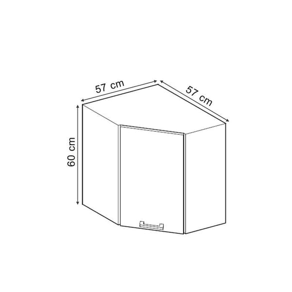 Kökselement R-Line, 57cm, Gyllene ek, Vit, Vicco