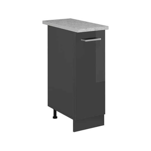 Köksmöbel R-Line, 30cm PT Marmor, Antracit Högglans, Antracit, Vicco