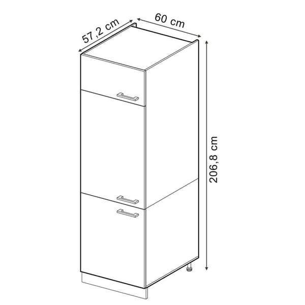 Skåp för kyl R-Line, 60cm, Betong, Antracit, Vicco