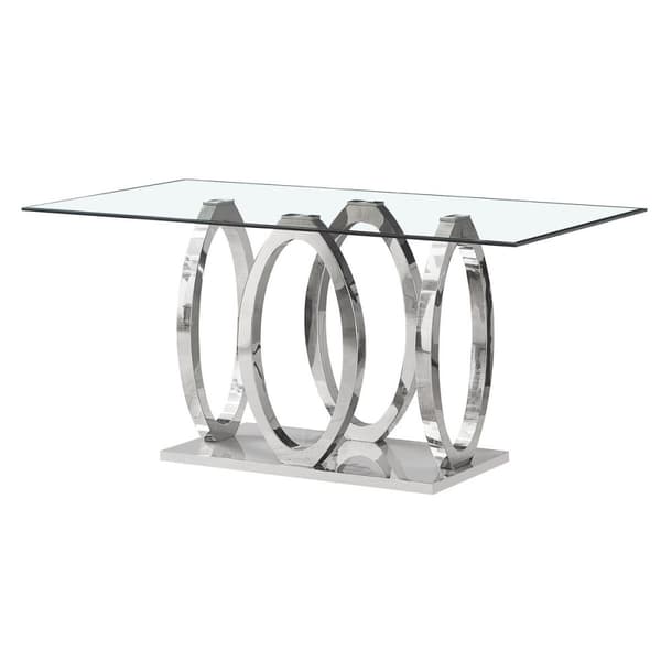 Spisebord Home ESPRIT Stål Hærdet glas 160 x 90 x 76 cm