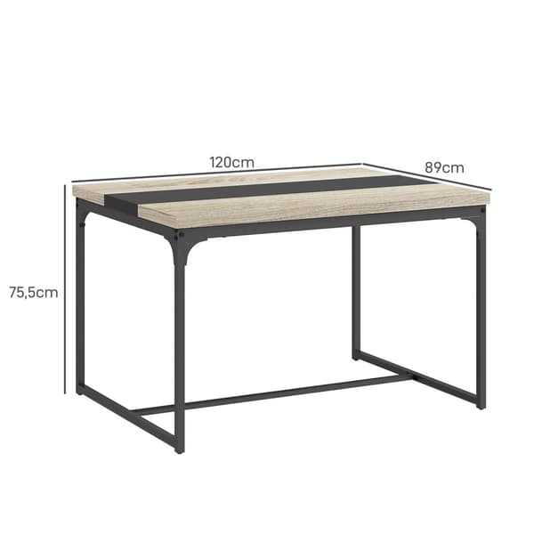 Rootz Spisebord til 6 - Industriel bord - Black Metal & Brown Table - Rummelig elegance - 120L x 89W x 75,5 timer cm
