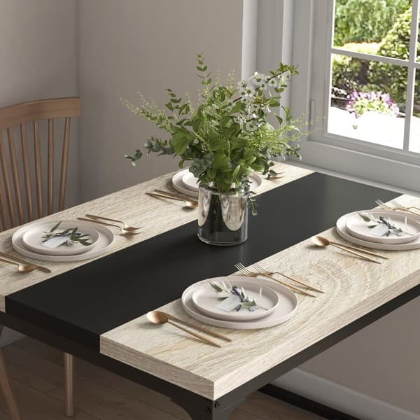 Rootz Spisebord til 6 - Industriel bord - Black Metal & Brown Table - Rummelig elegance - 120L x 89W x 75,5 timer cm
